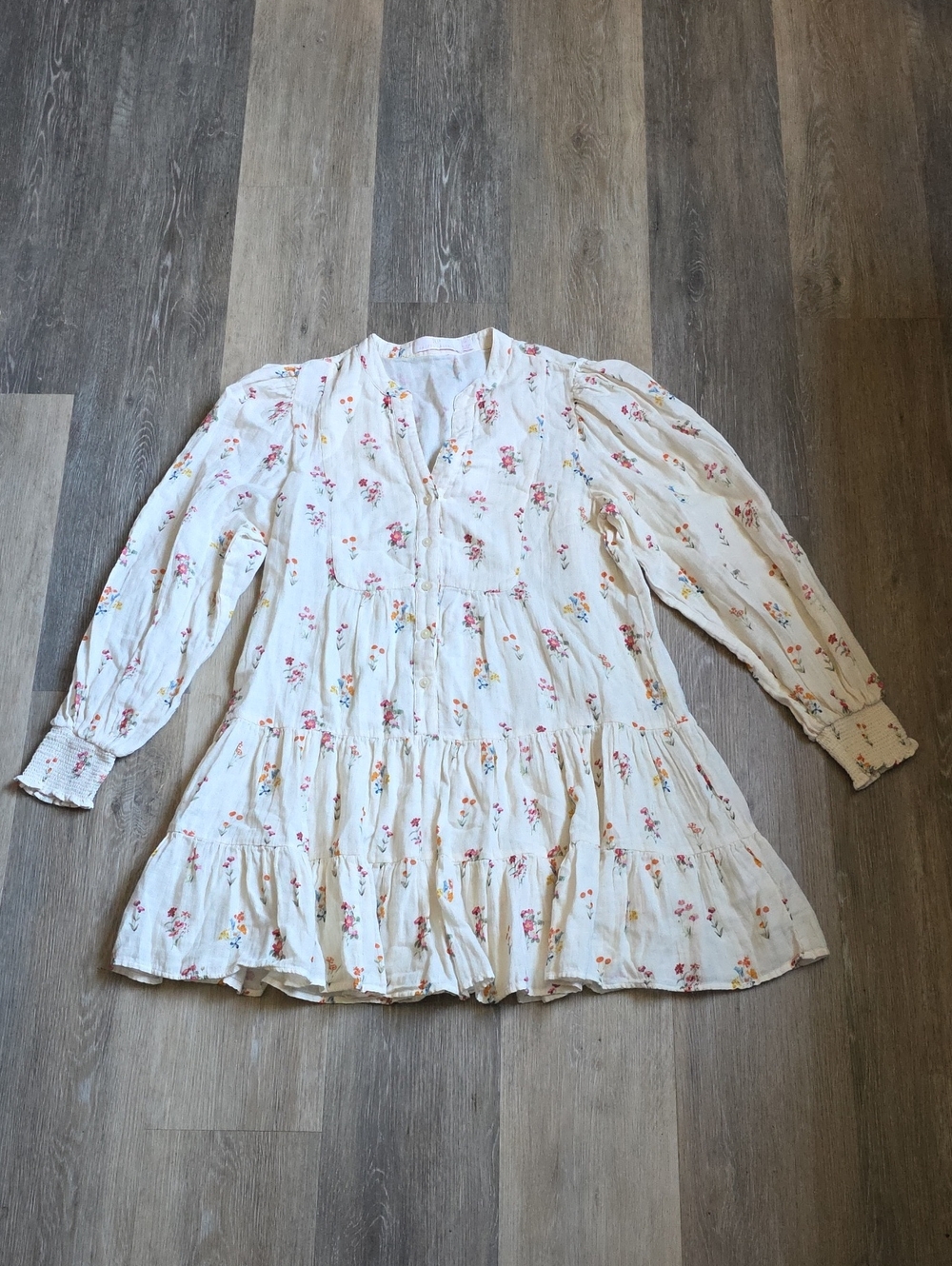 Rachel Parcell Floral Tiered Long-Sleeve Dress